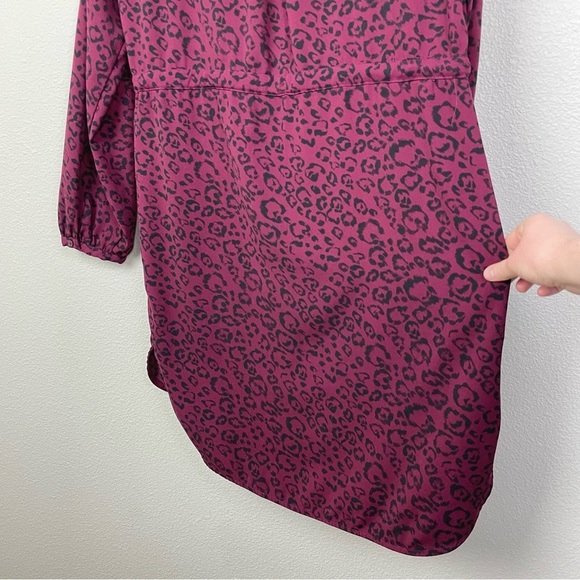 A New Day Women's Medium Long Sleeve Shirt Dress Animal Print Red Office Career - Picture 15 of 15
